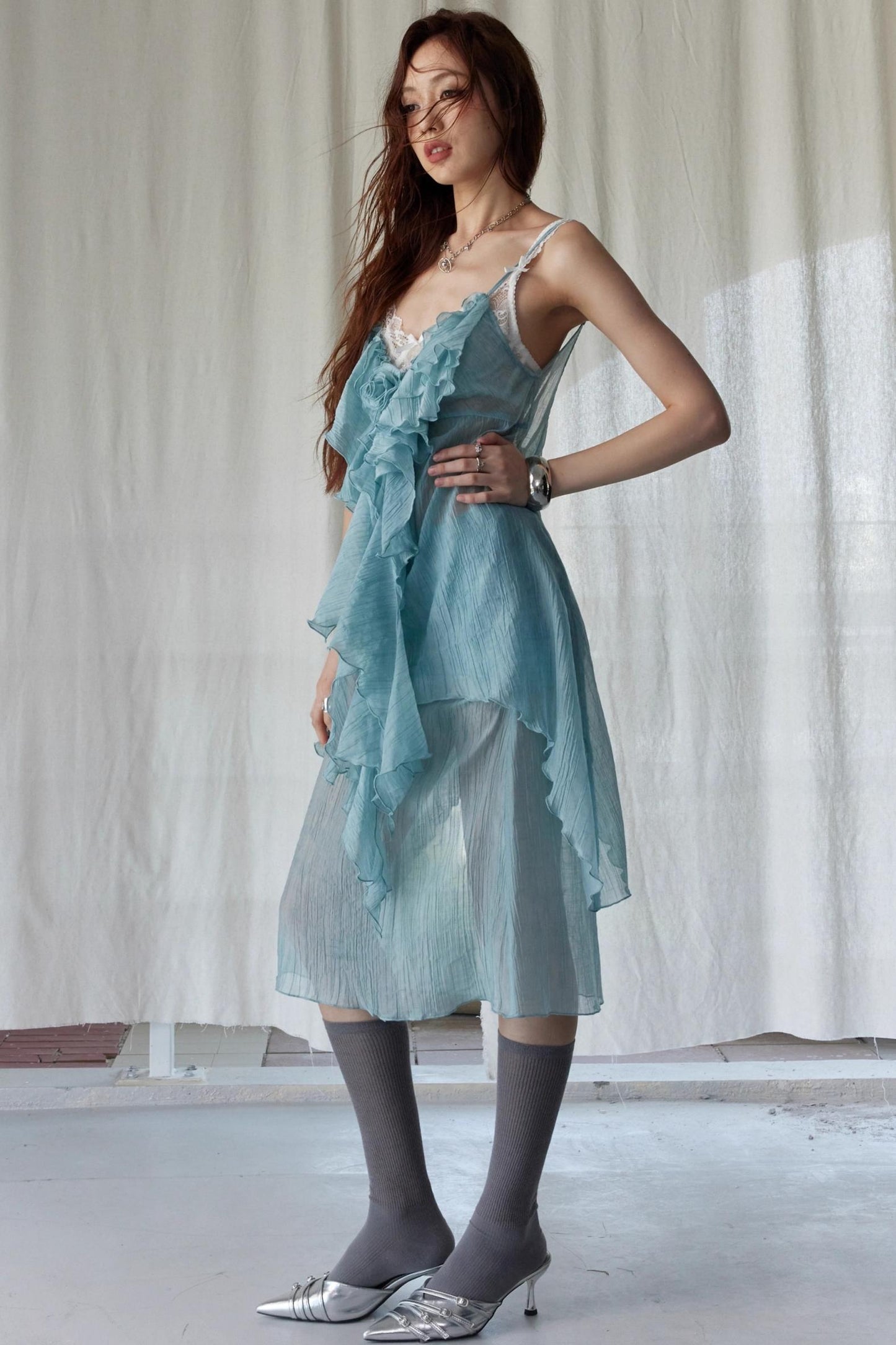 Ruffled Halter Skirt Set-Up