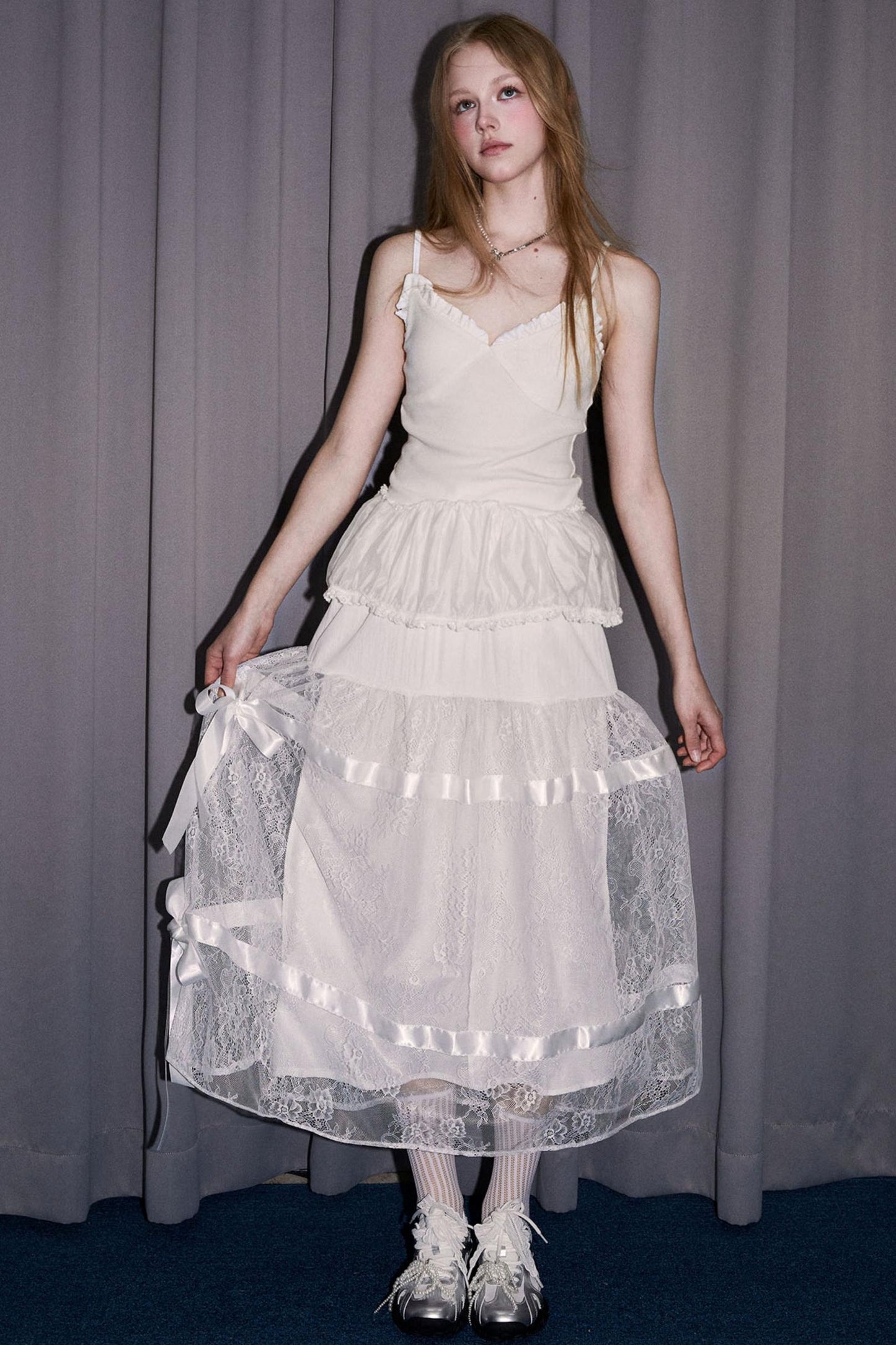 Romantic Bow Detail Long Skirt