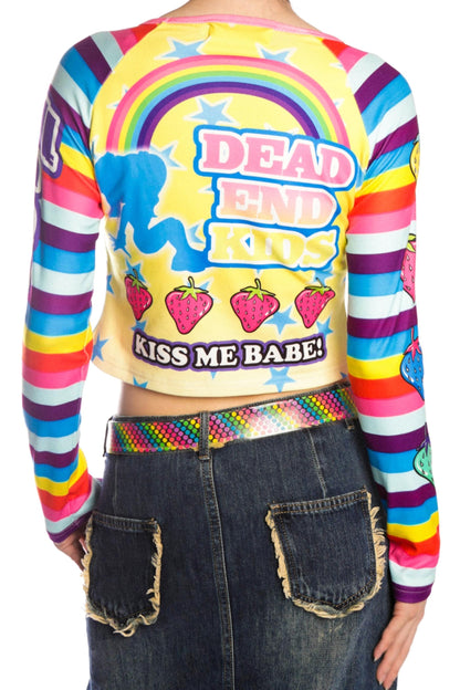 Sweet Printed Raglan Top