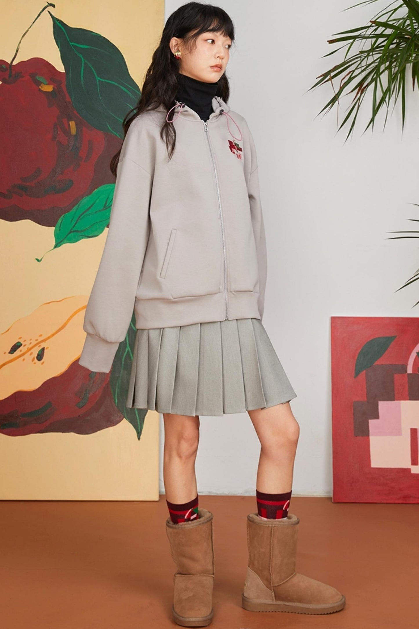 Retro Pixel Apple Hooded Top