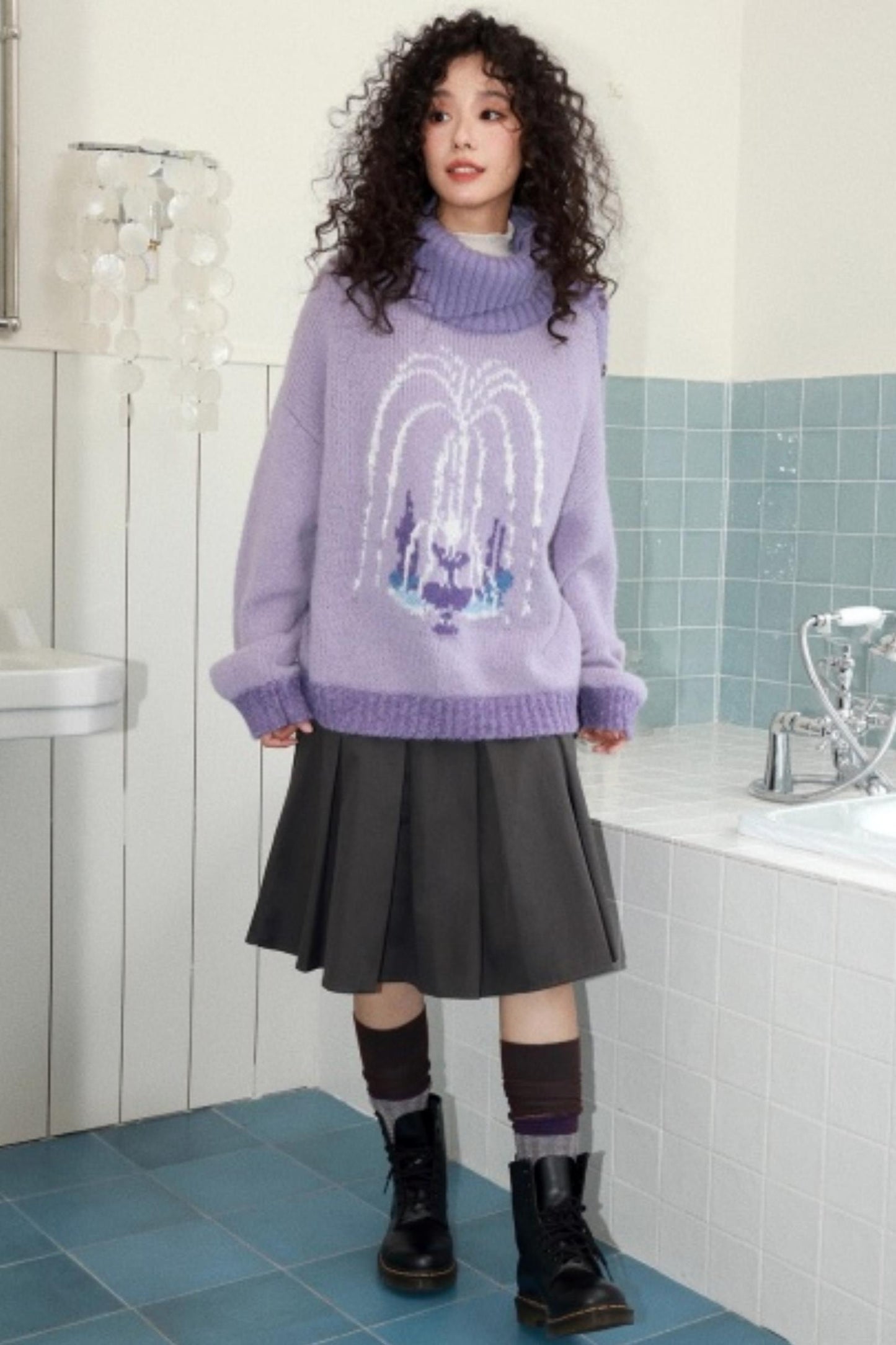 Fountain Pattern Knit Sweater