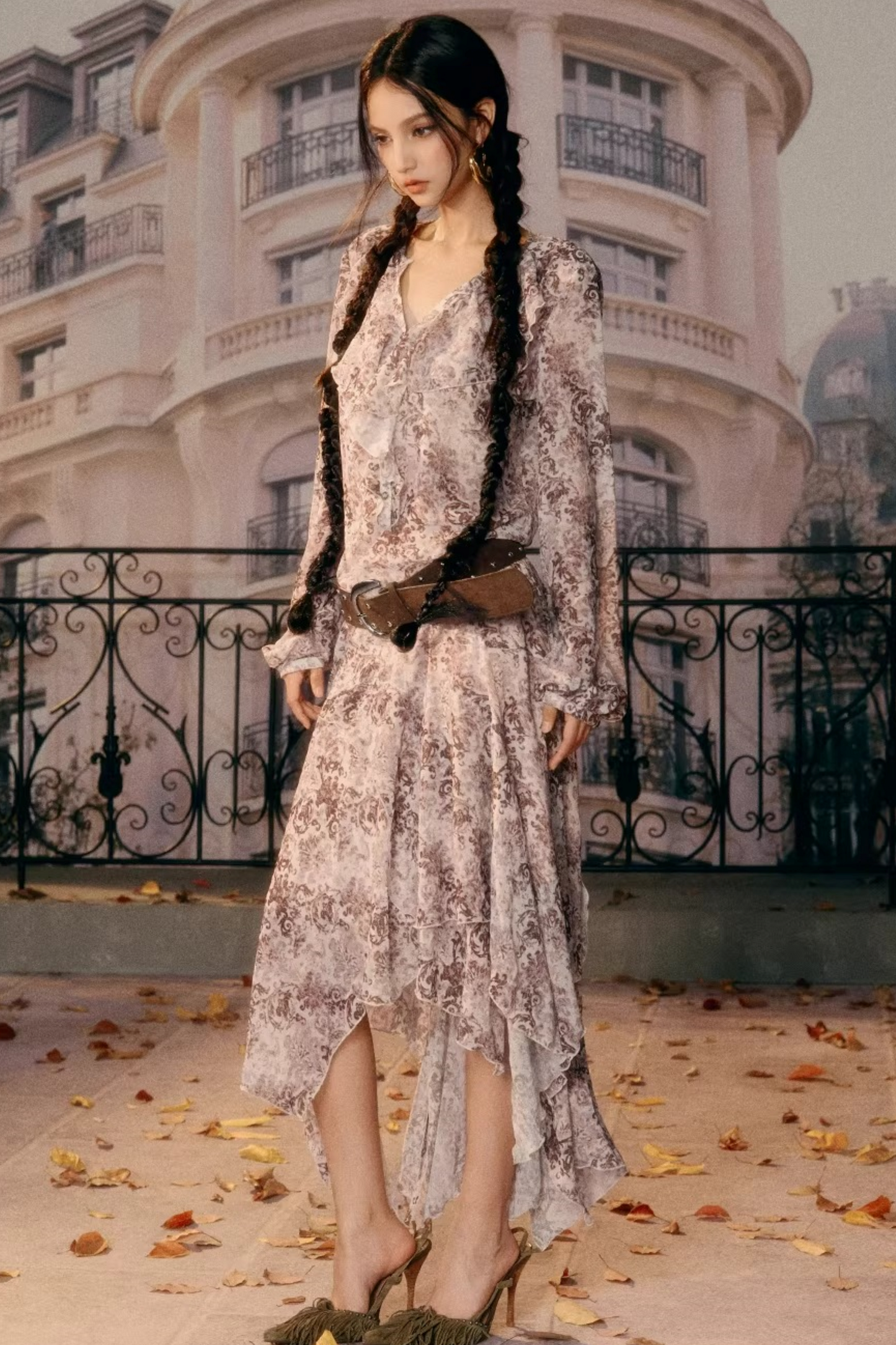 Vintage Romantic Ruffled Dress