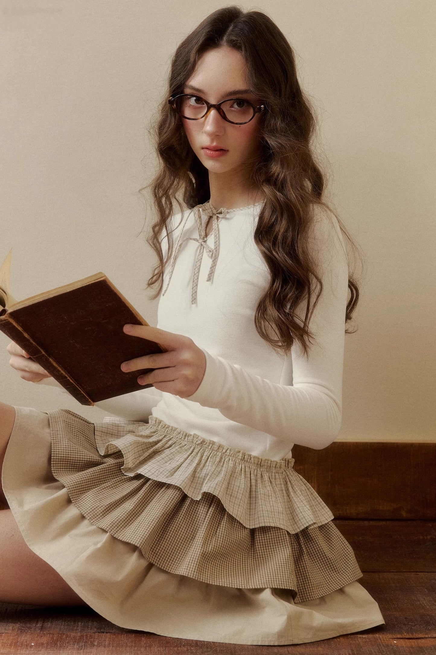 Retro Plaid Knit Tutu Skirt Dress