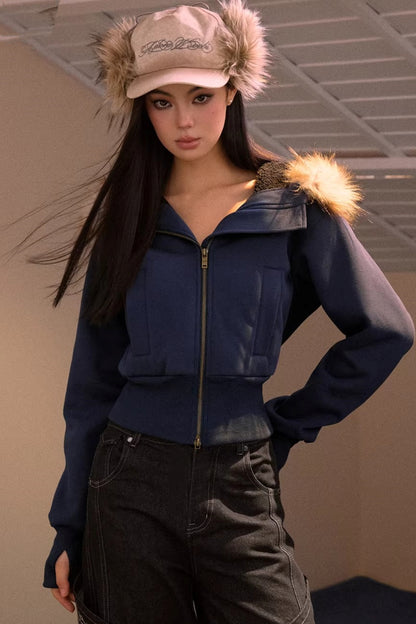 Fleece-Lined Hooded Jacket