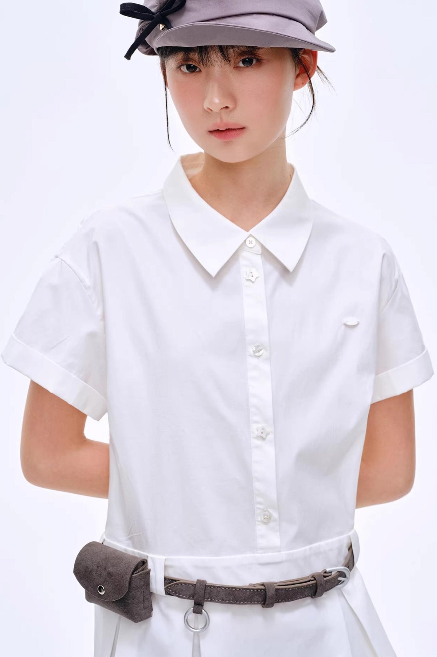 Simple Pleated Shirt Dress