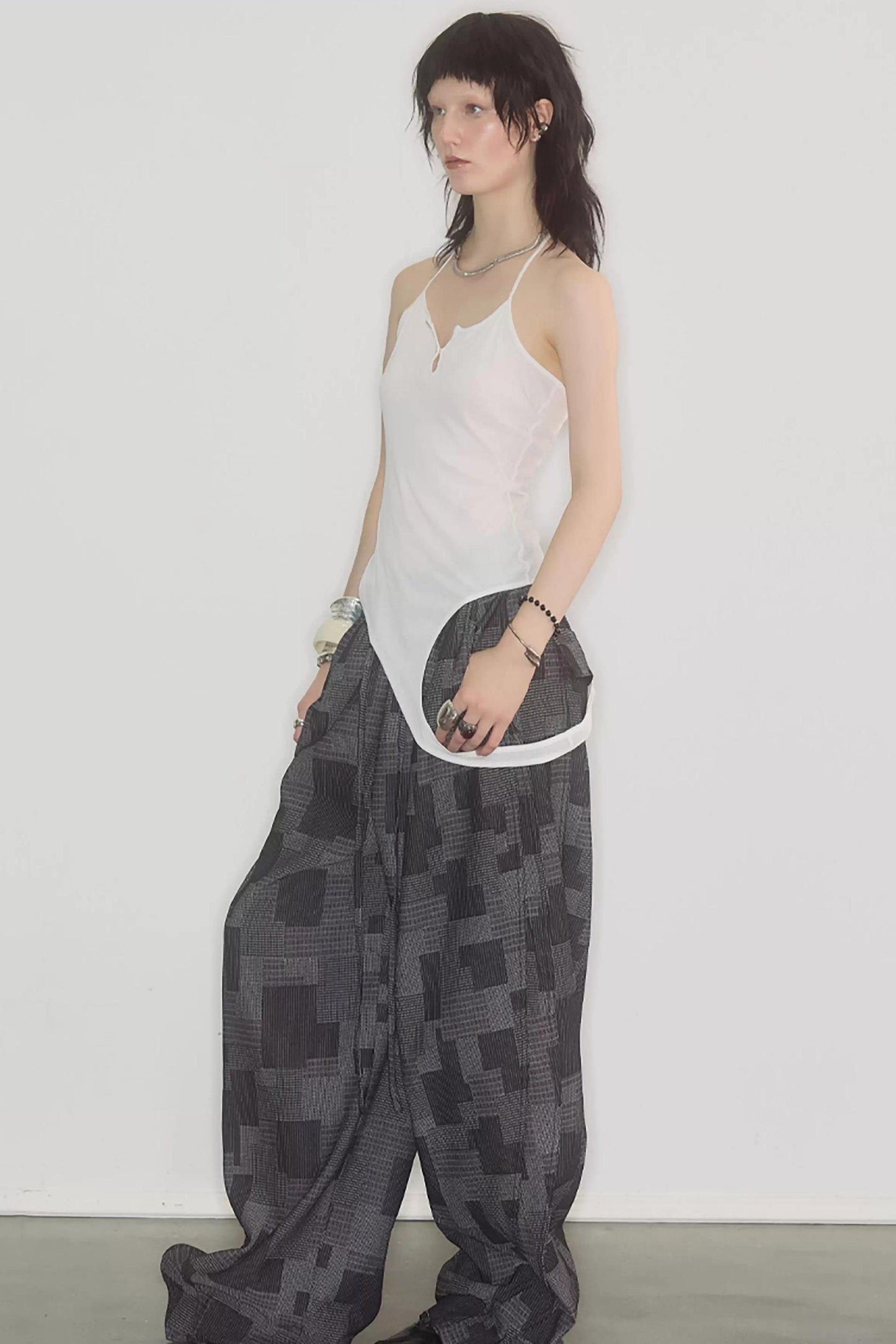 Breathable Layered Halter Neck Top