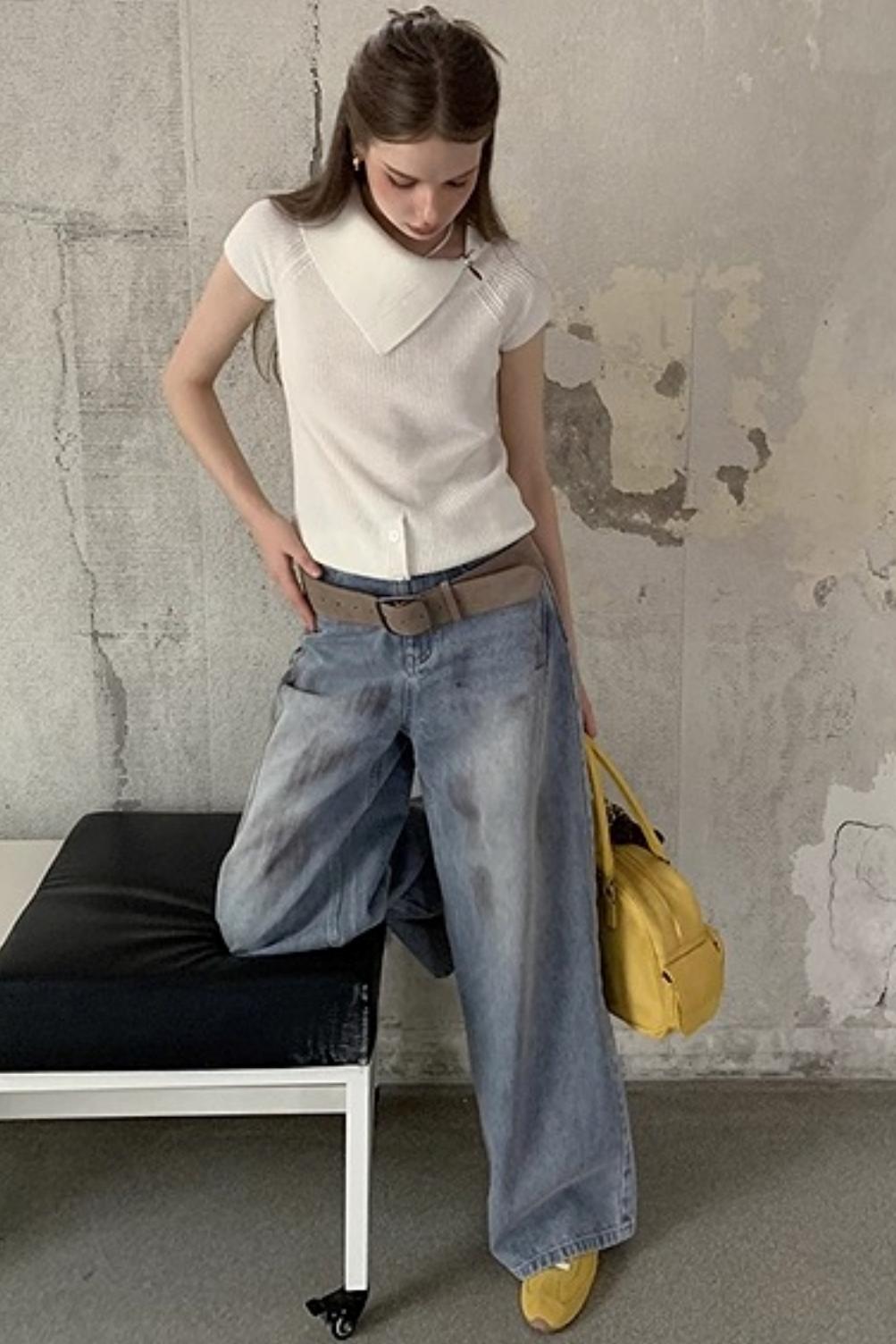 Asymmetric Loop Knit Top