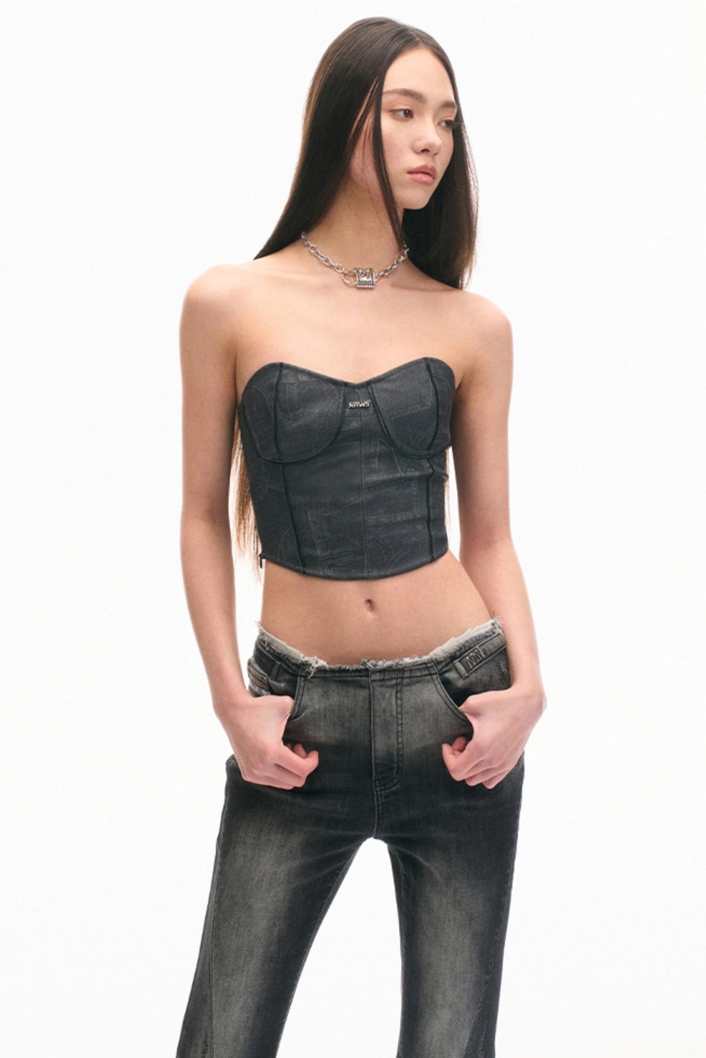 Cool Gray Leather Top