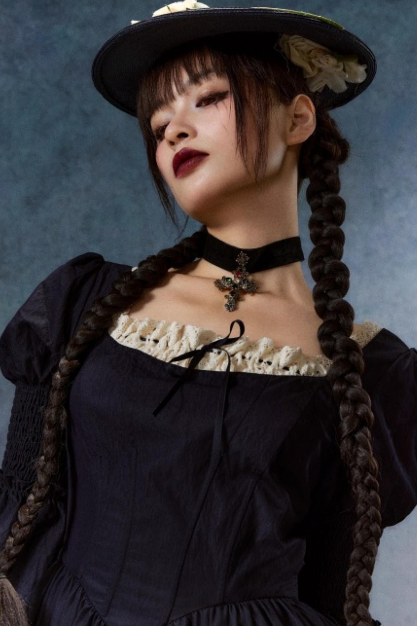 Dark Blue Lace Dress