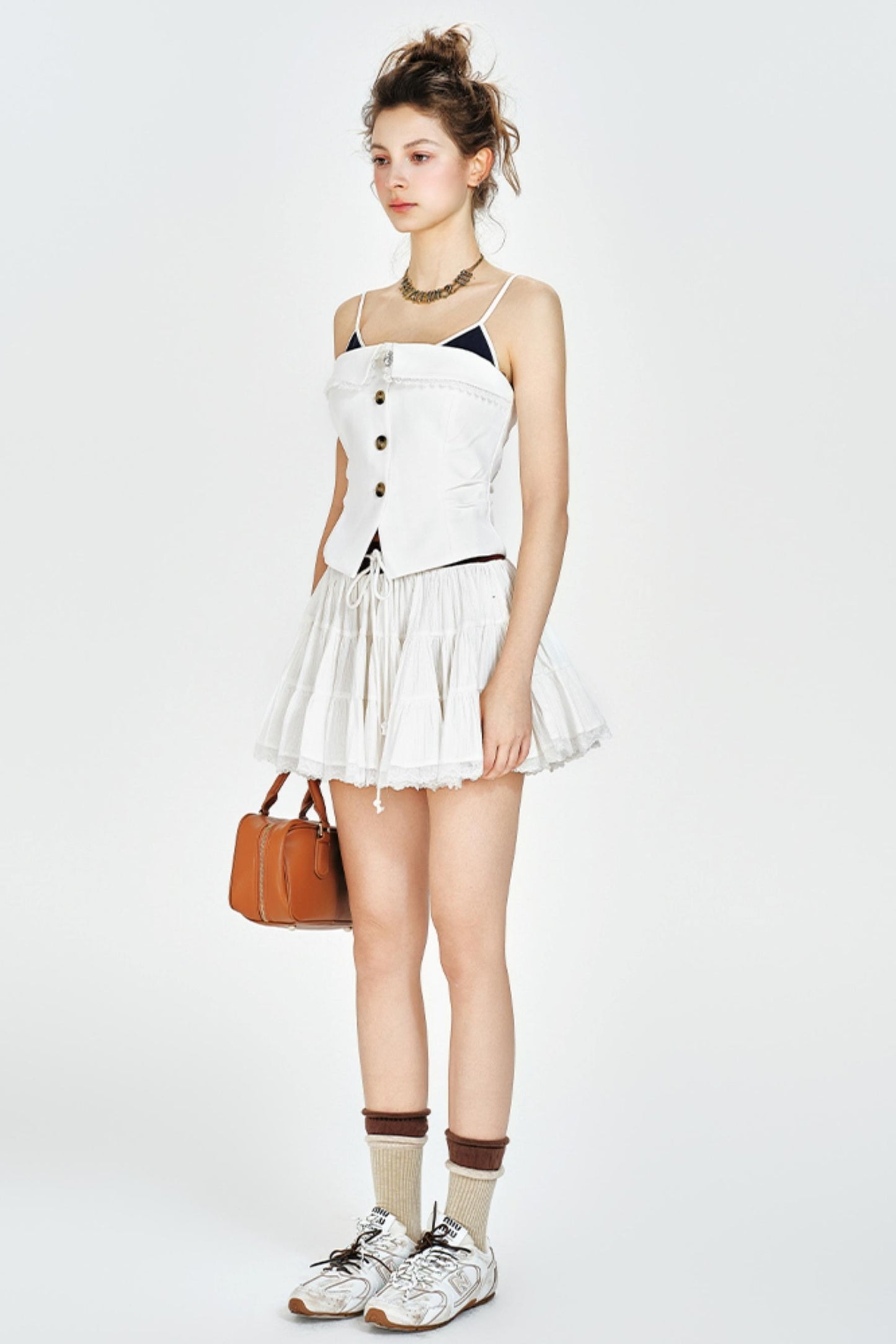 Pleated Mint Cake Skirt