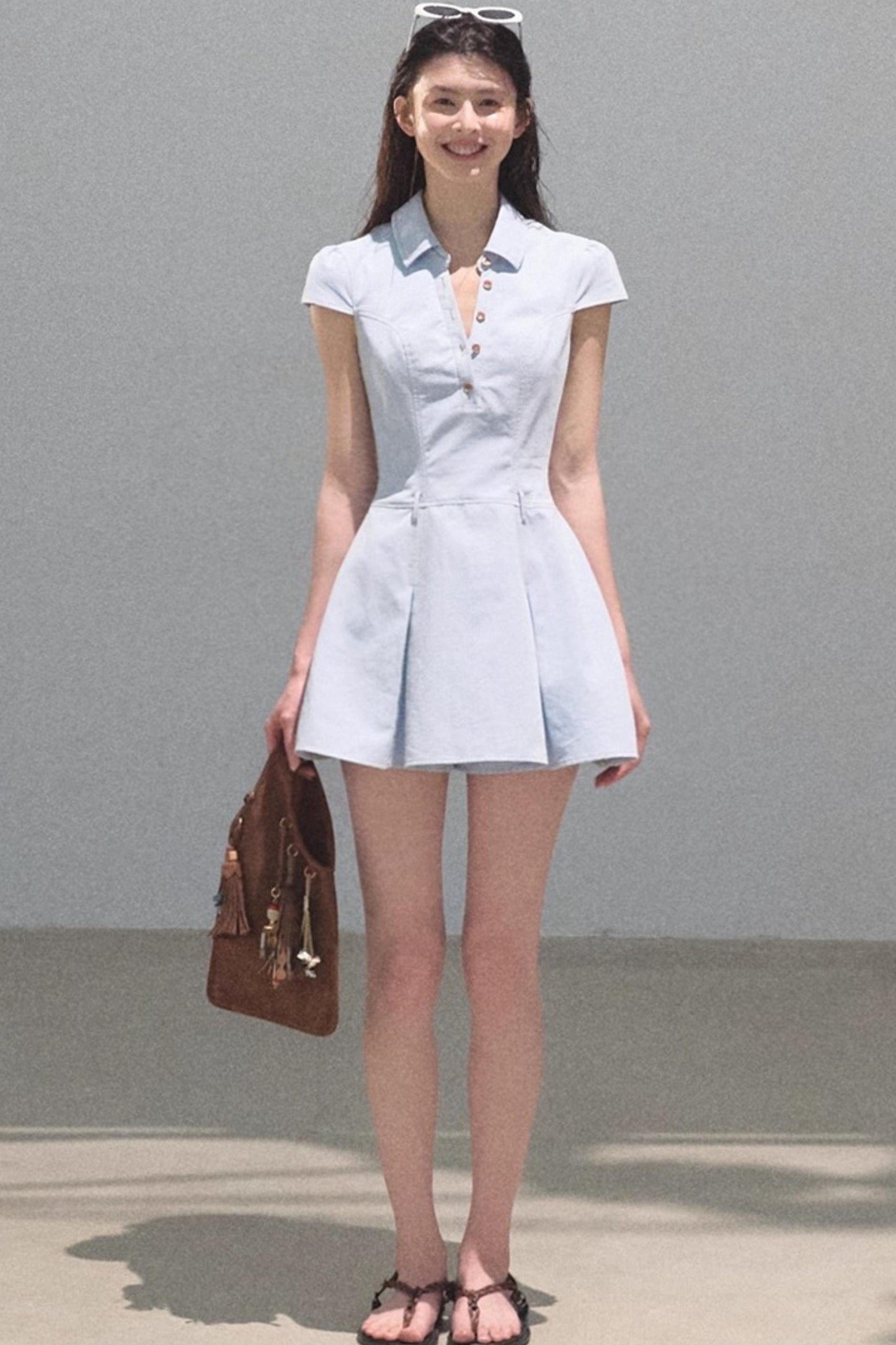 Summer V-Neck Polo Dress