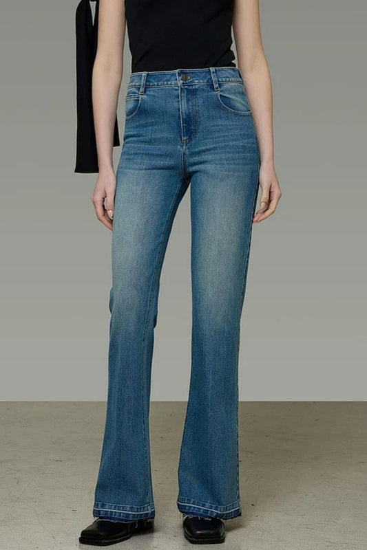 French Flared Denim Pants
