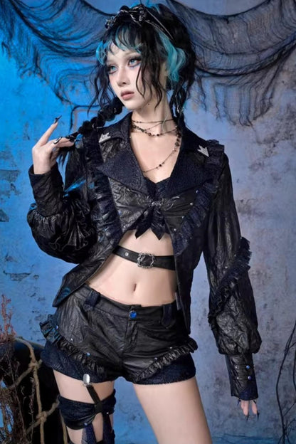 Grunge Studded Lace Jacket