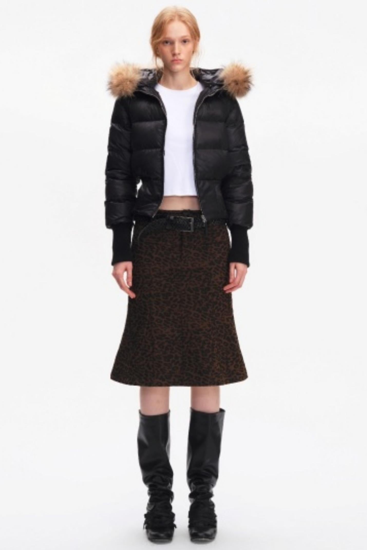 Leopard Print Fishtail Skirt