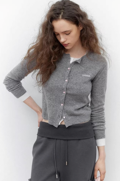 Uena Grauer Strickcardigan