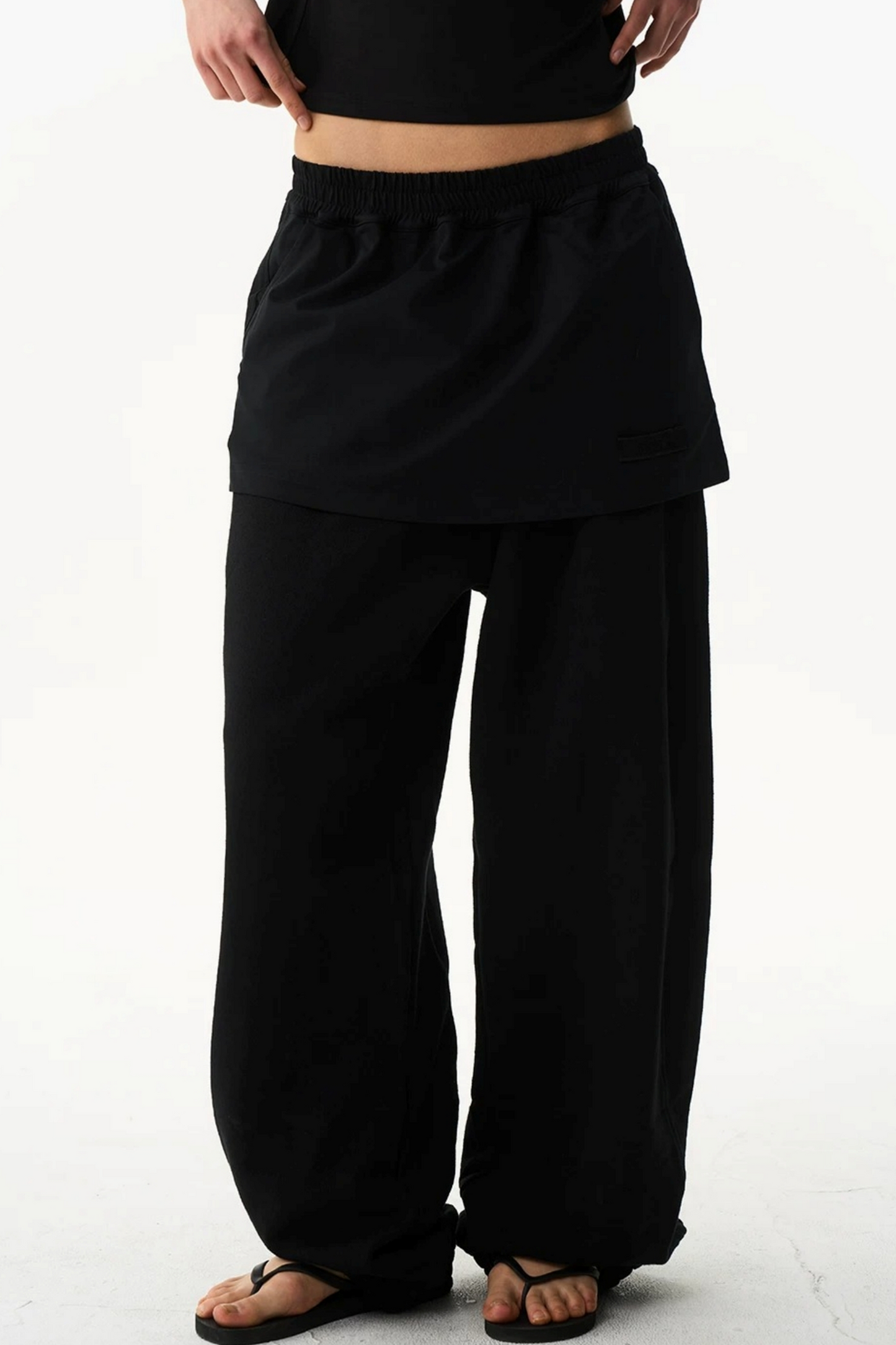 Fake Two-Layer Drawstring Pants