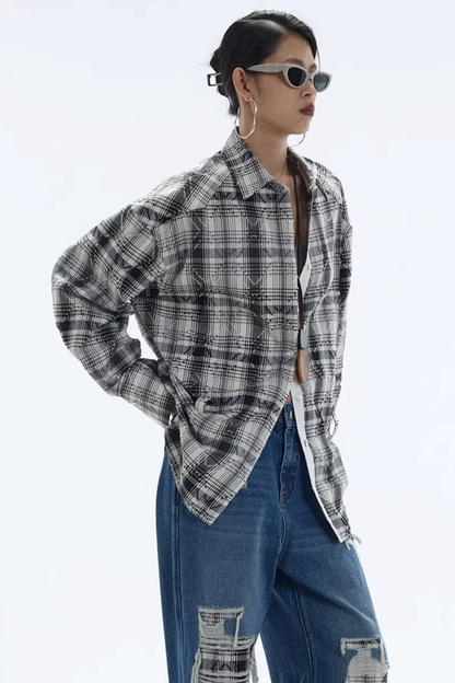 Plaid Checkered Shirt Jacket