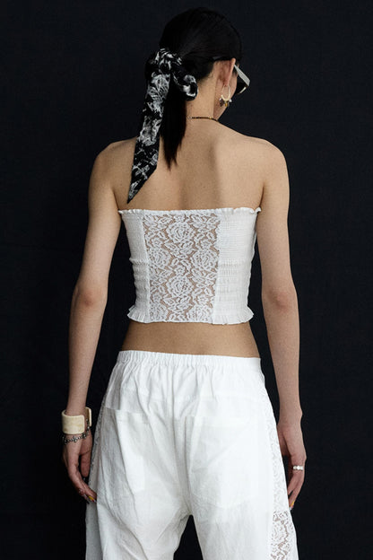 Back Lace Cut-Out Bandeau Top