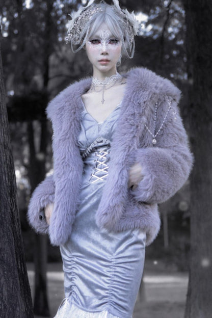 Swan Falling Eco-Friendly Fur Coat