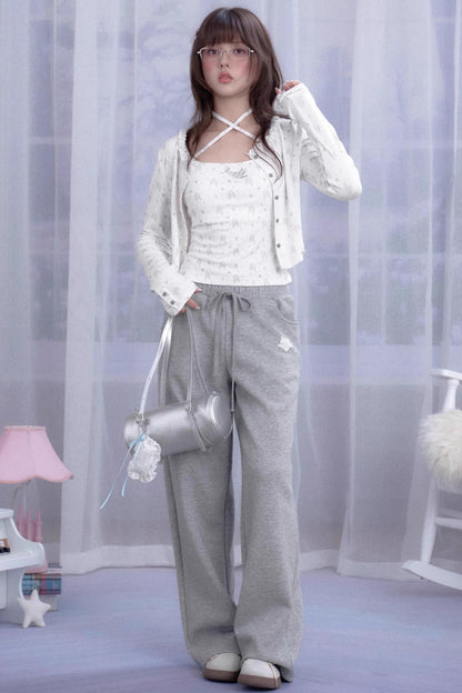 Angel Black & White Bear Print Cardigan Set-Up