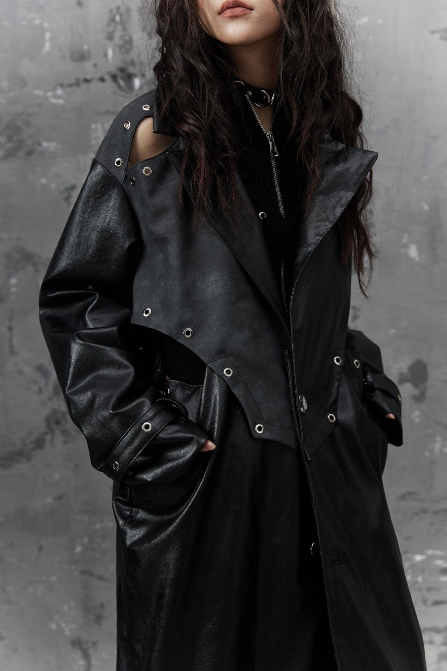 Dark Silhouette Leather Coat