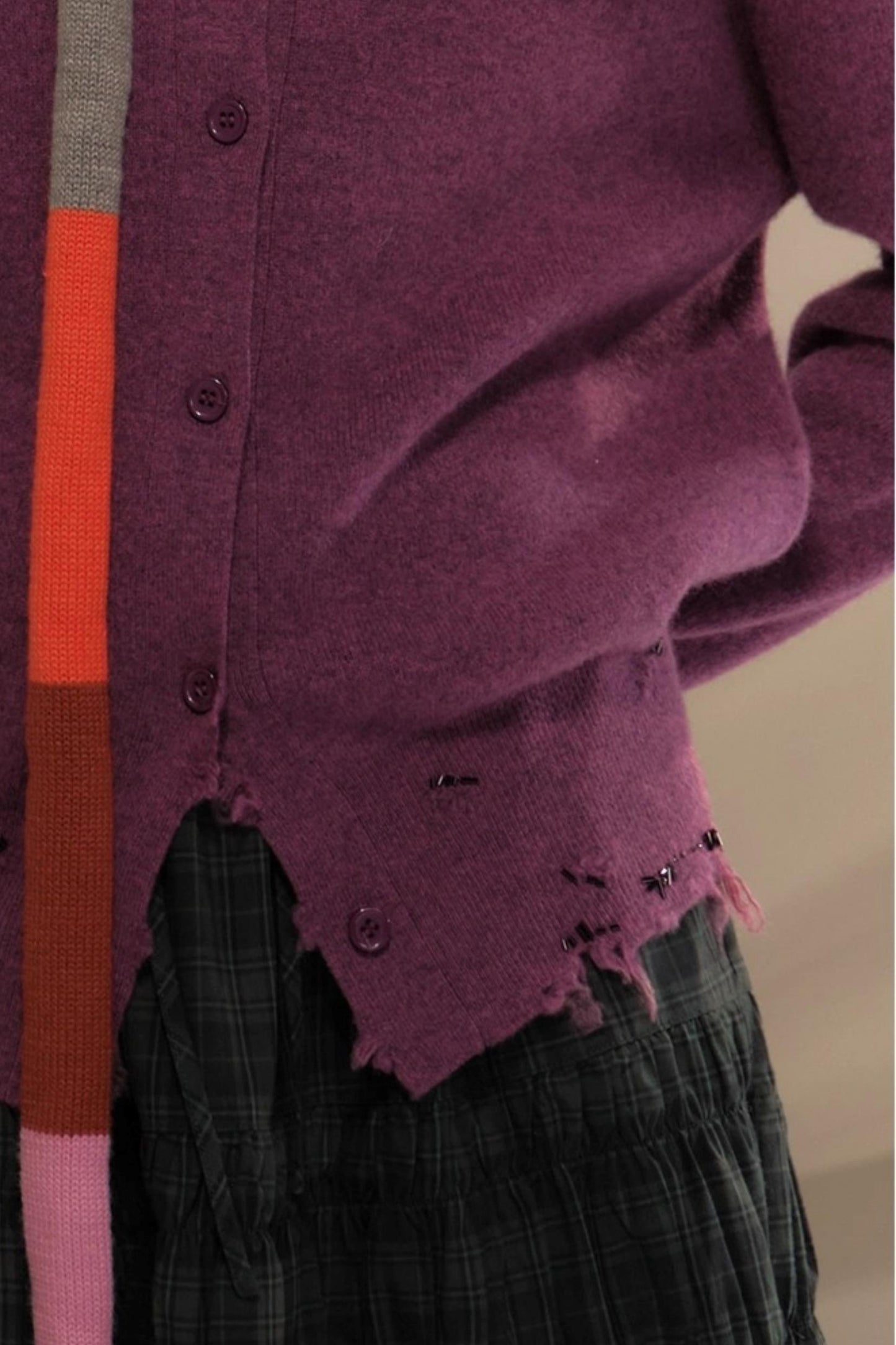 Merino Wool Nail Beads Cardigan