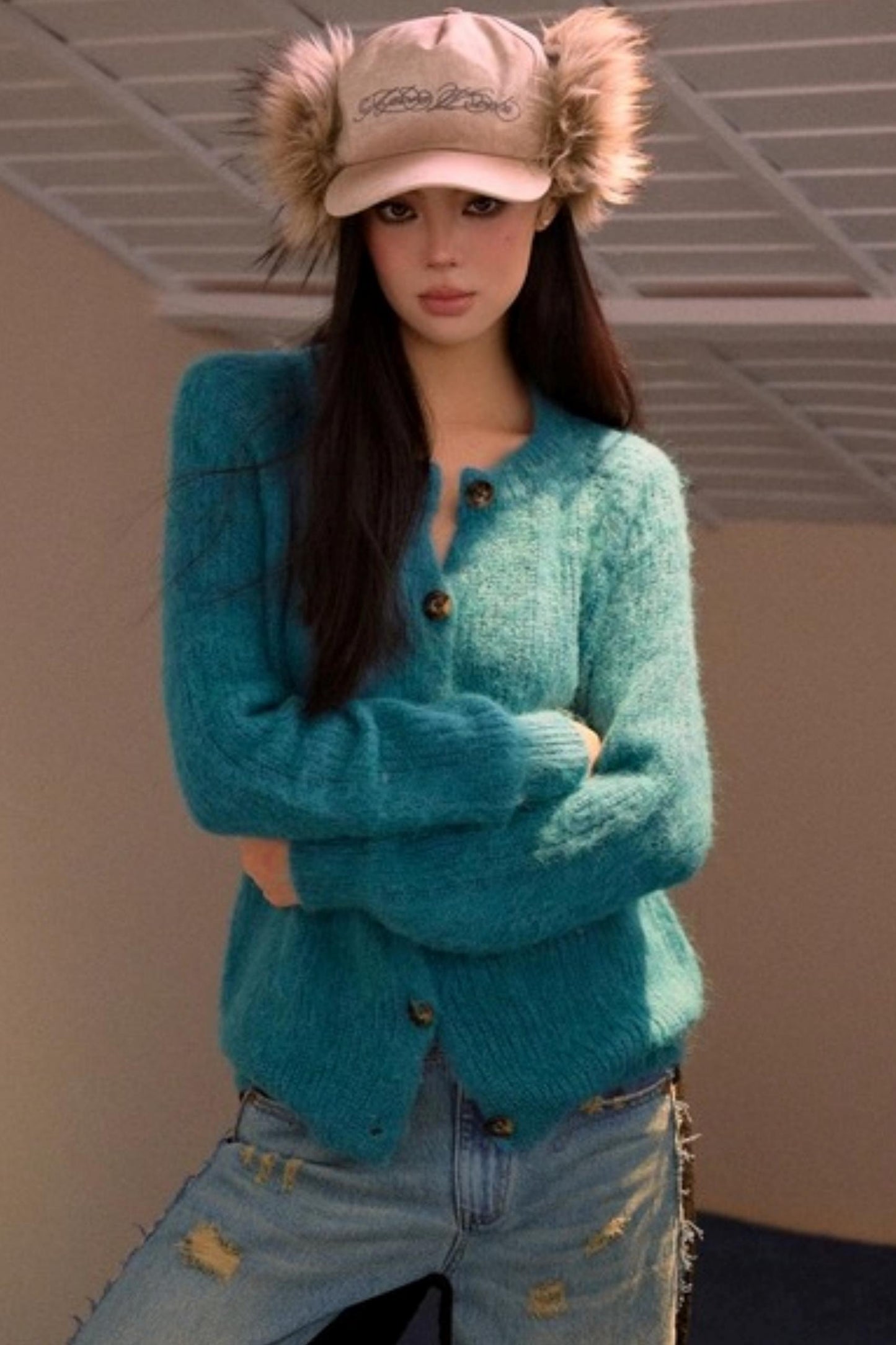 Vintage Sweet Fleece Cardigan