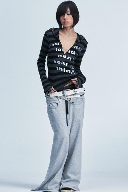 Elastic Striped Fingerless Top Set-Up