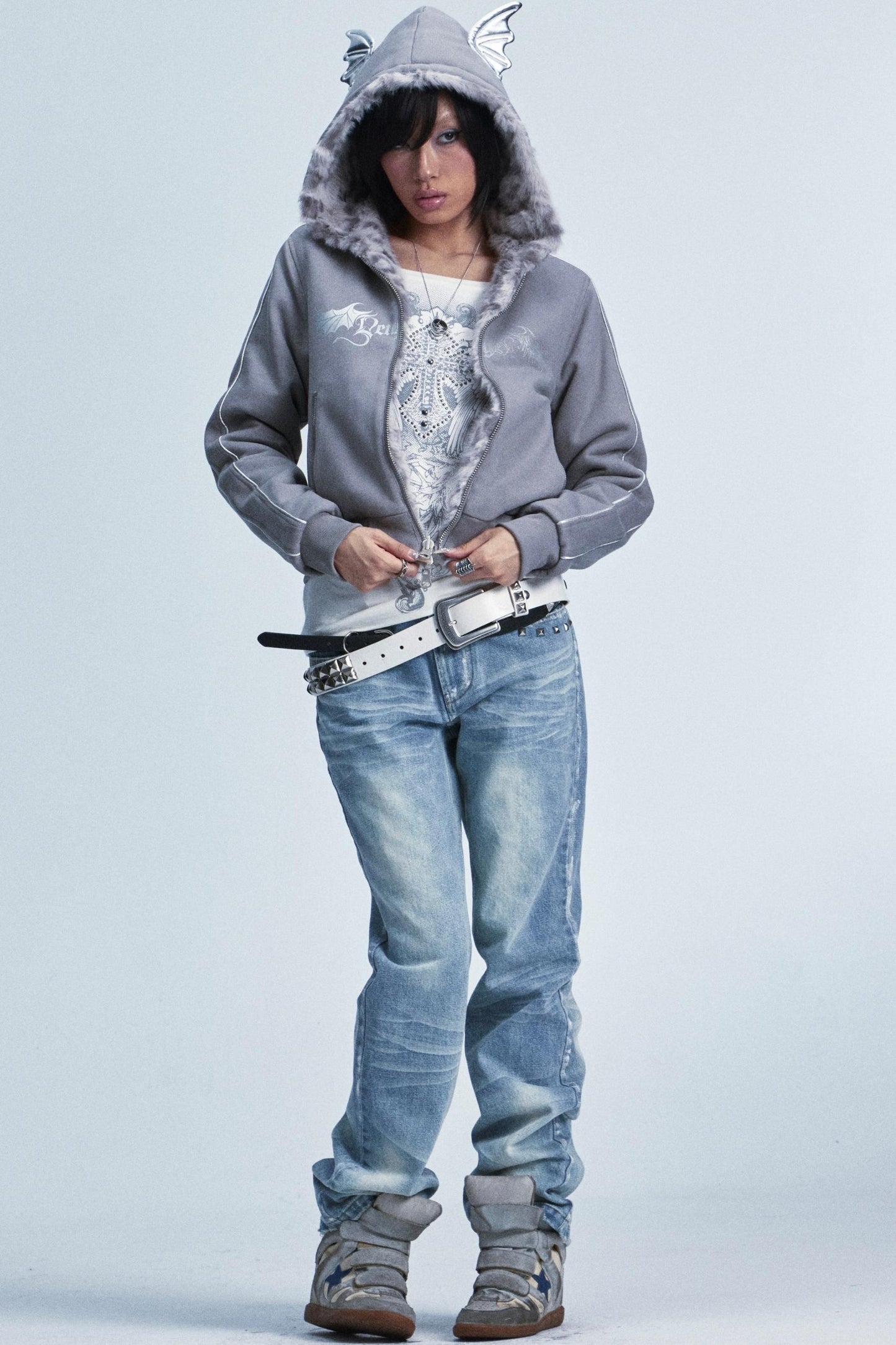 Vintage Washed Distressed Jeans Pants