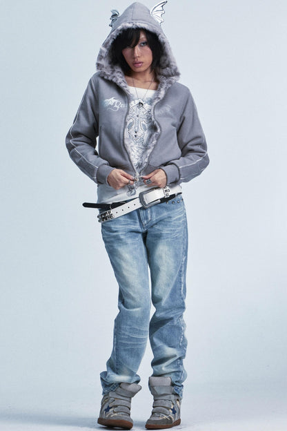 Vintage Washed Distressed Jeans Pants