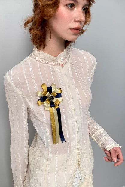 Retro Beige Lace Cardigan Top