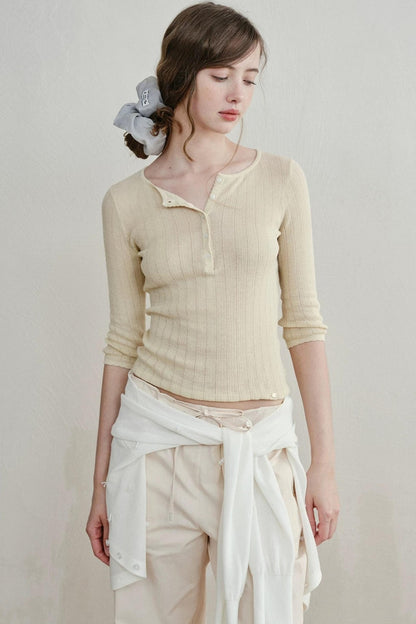 Minimalist Knit Henry Top