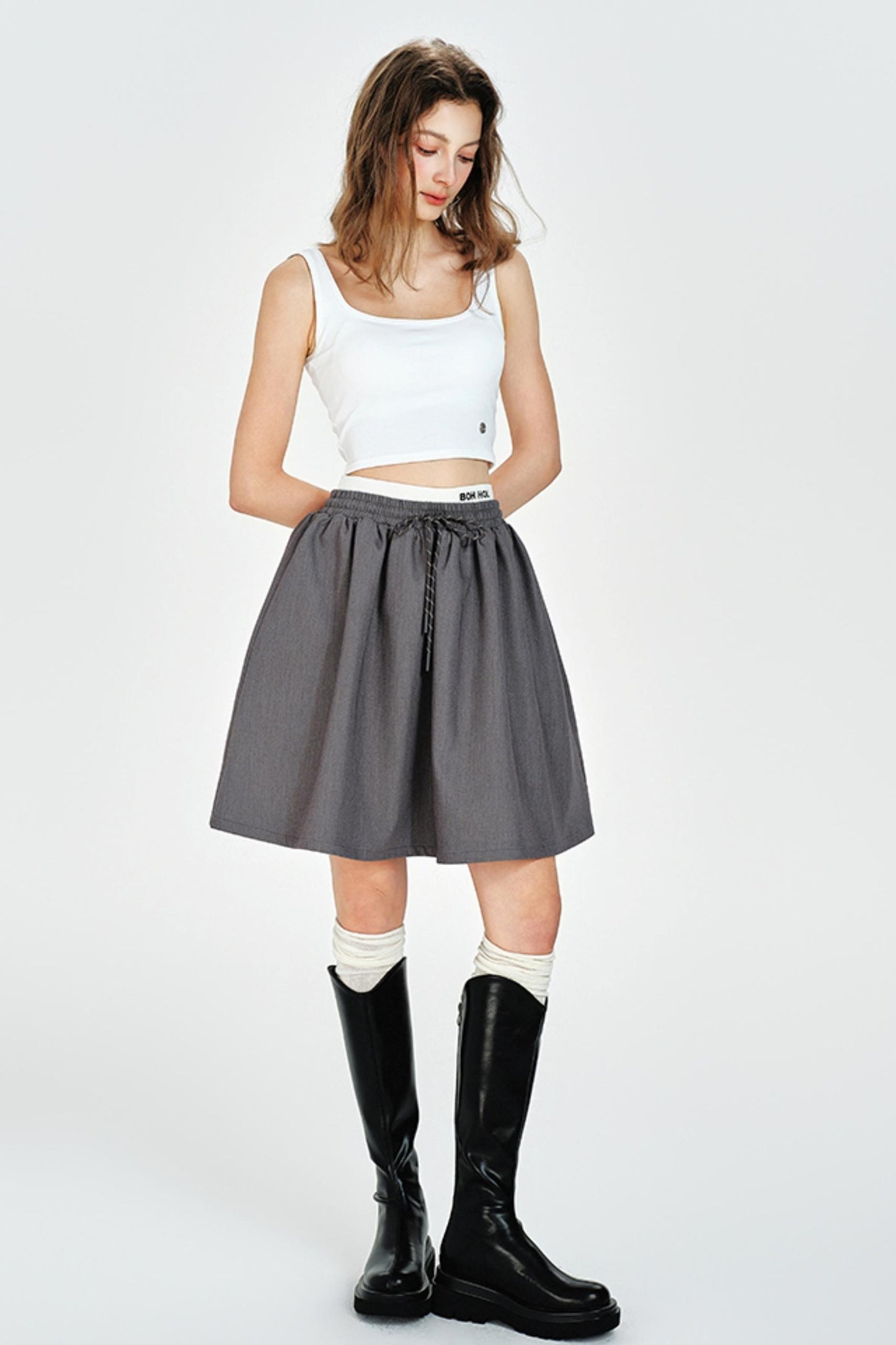 Color Collision Suit Skirt