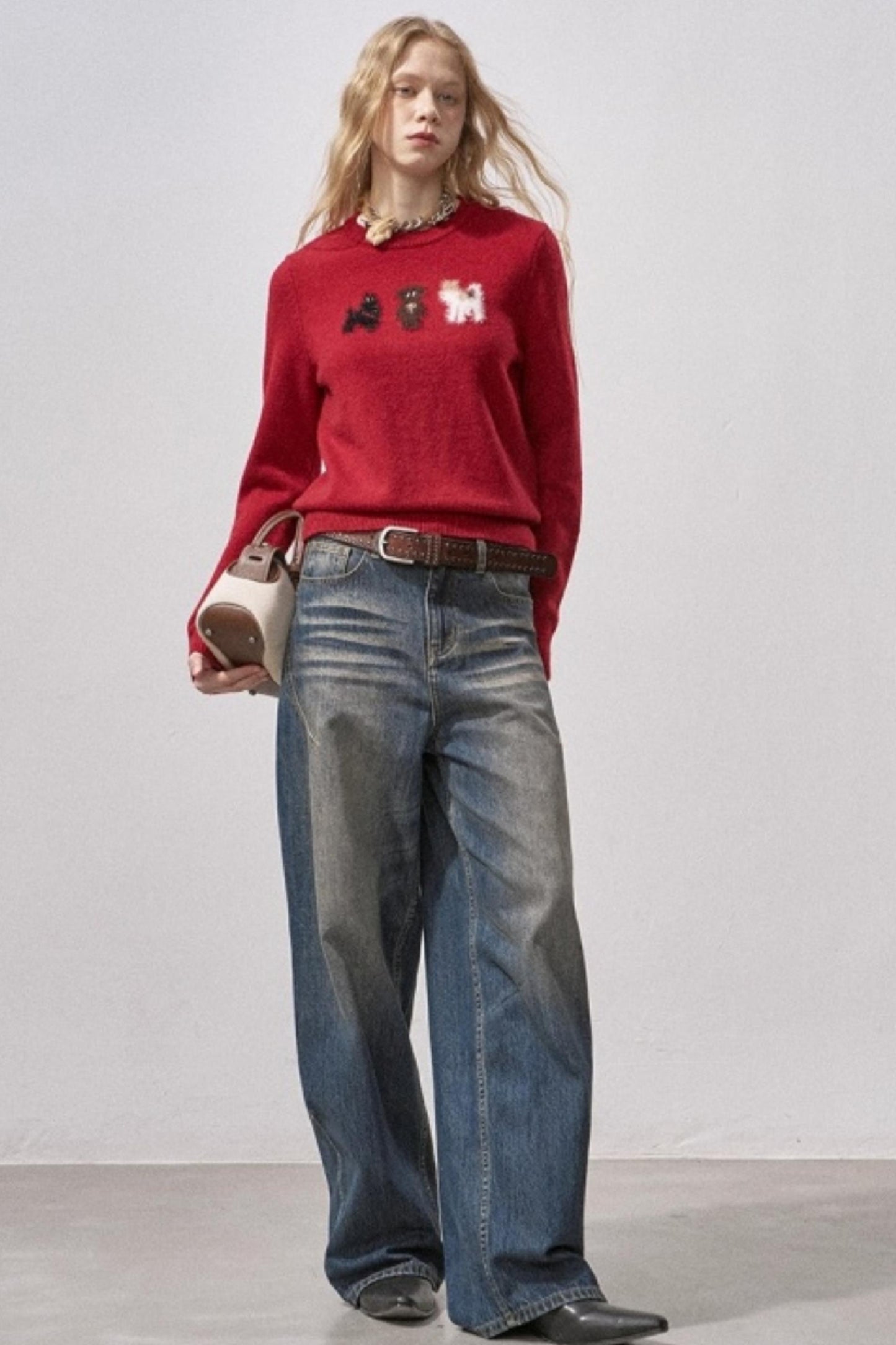 Faux Mink Fur Knit Sweater