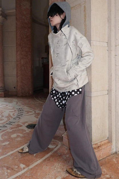 Multi-Waisted Polka Dot Wide-Leg Pants