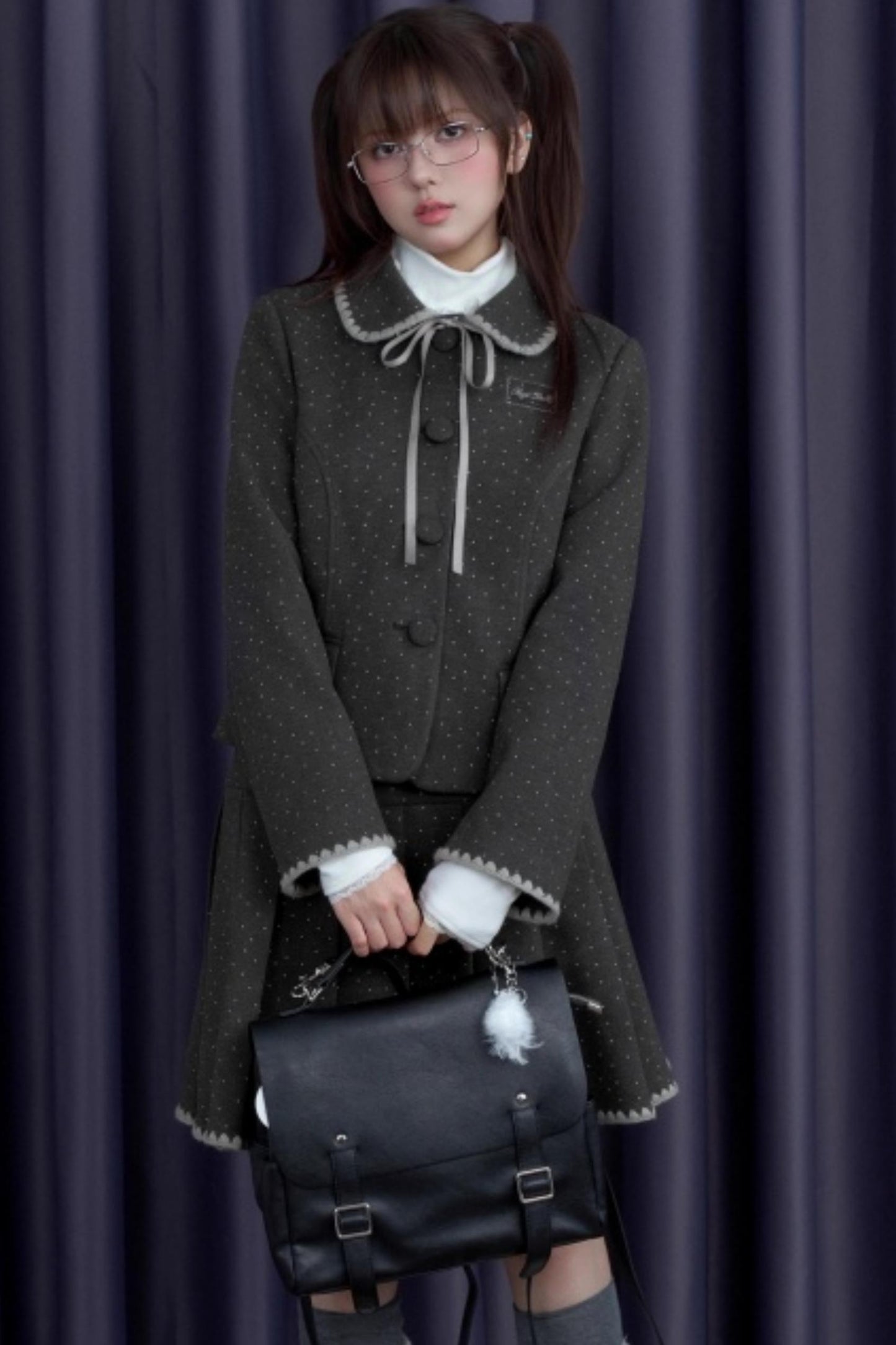 Polka Dot Tweed Coat Set-Up