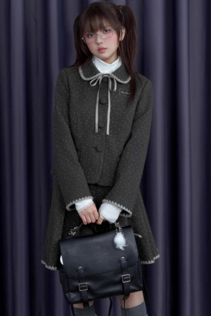 Polka Dot Tweed Coat Set-Up