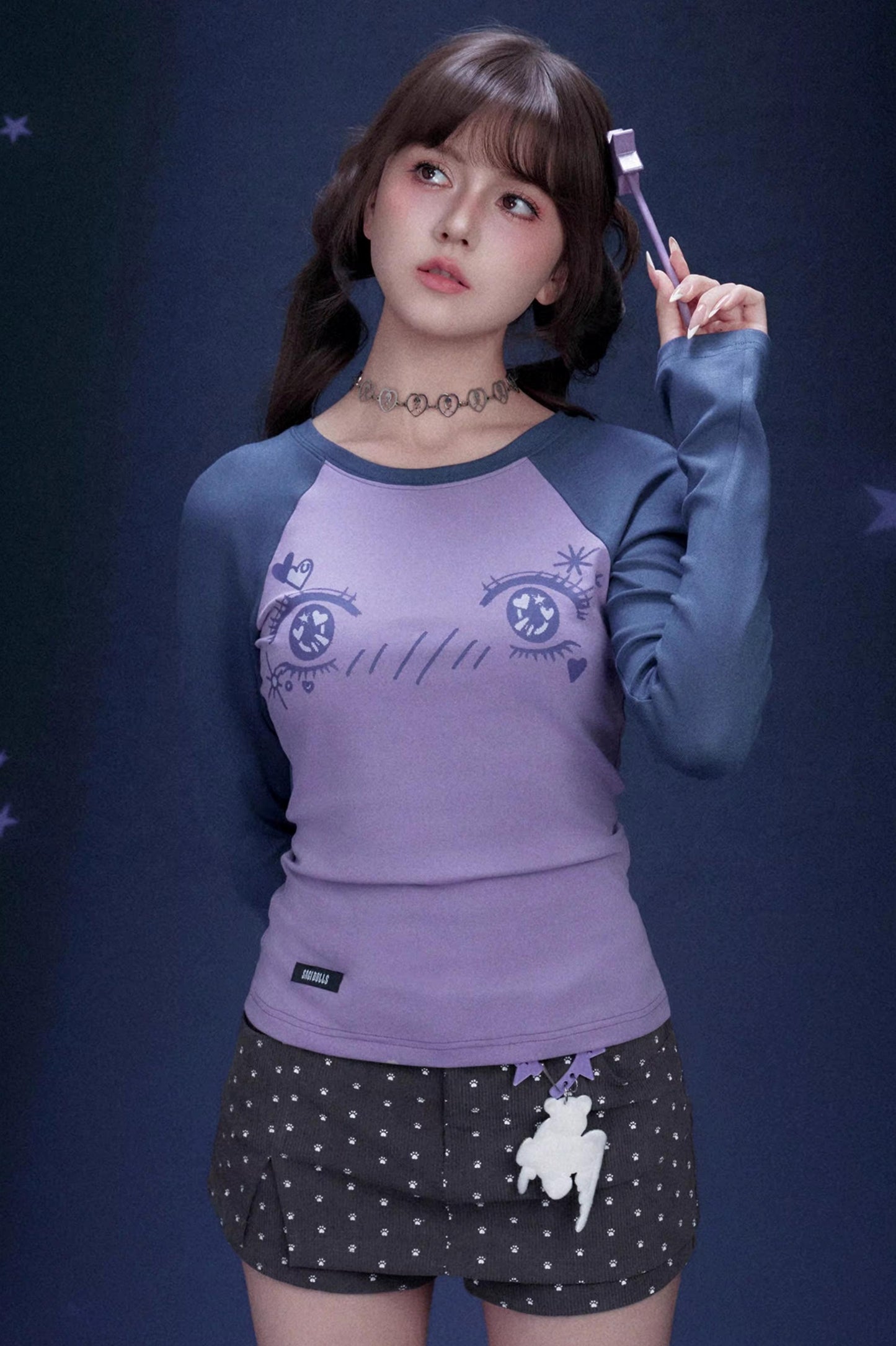 Comic Eye Raglan Blouse