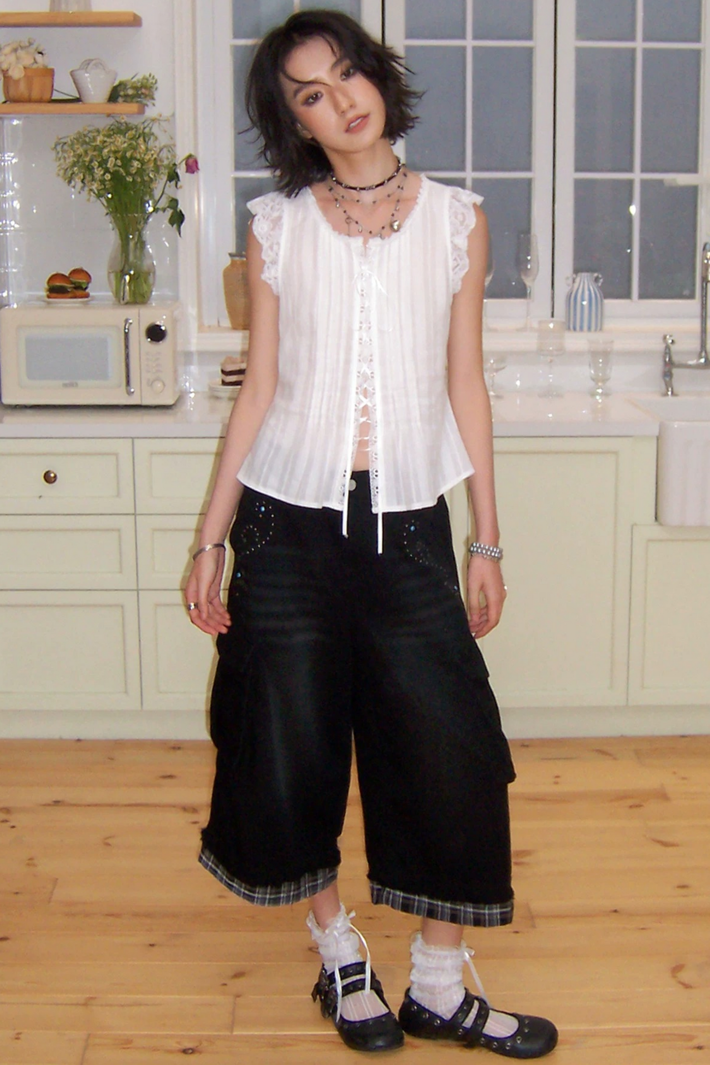 Starlight Lace Flutter Blouse