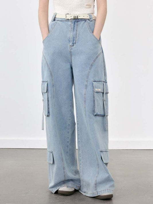 Denim Casual Loose Cargo Pants