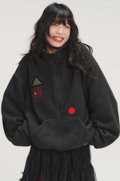 Colorful Plaid Fleece Sweatshirt