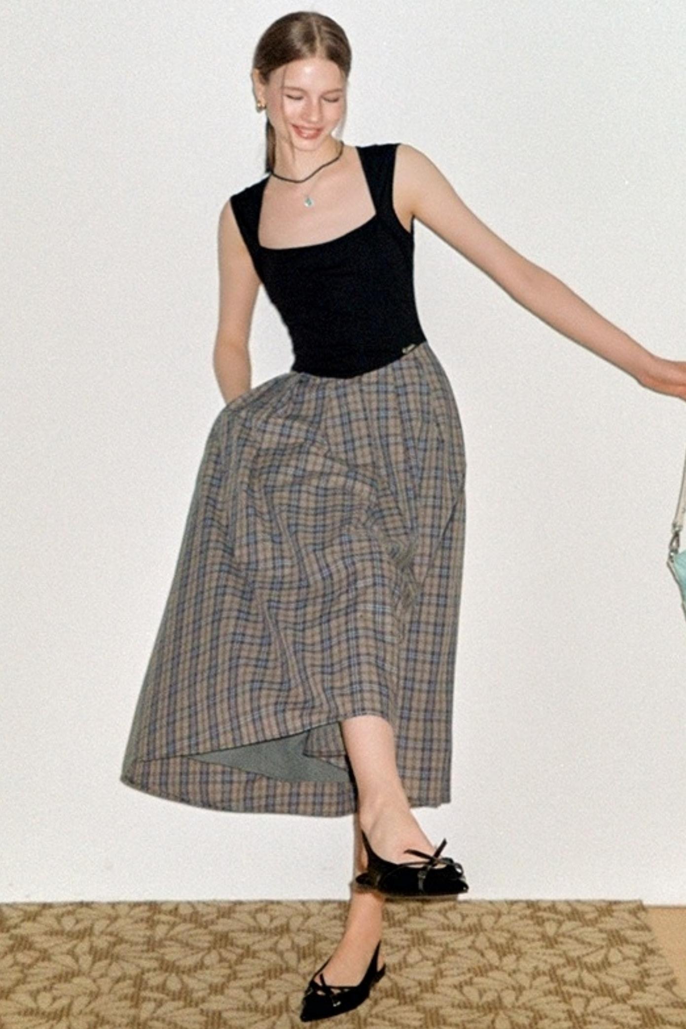 Classic Check Shearling Style Dress