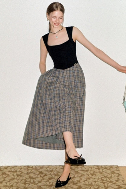 Classic Check Shearling Style Dress