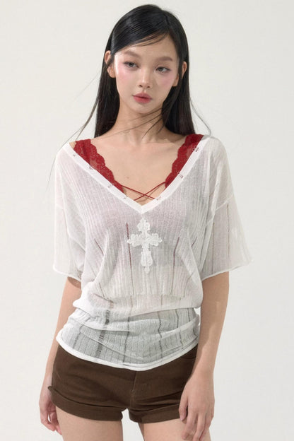 Batwing Sleeve Knit Top