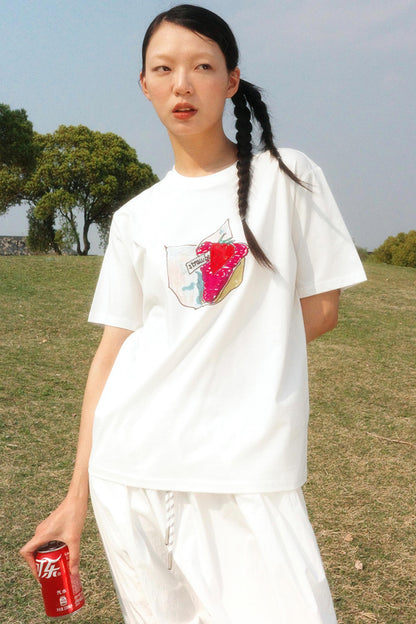 Hand-Painted Strawberry Tee