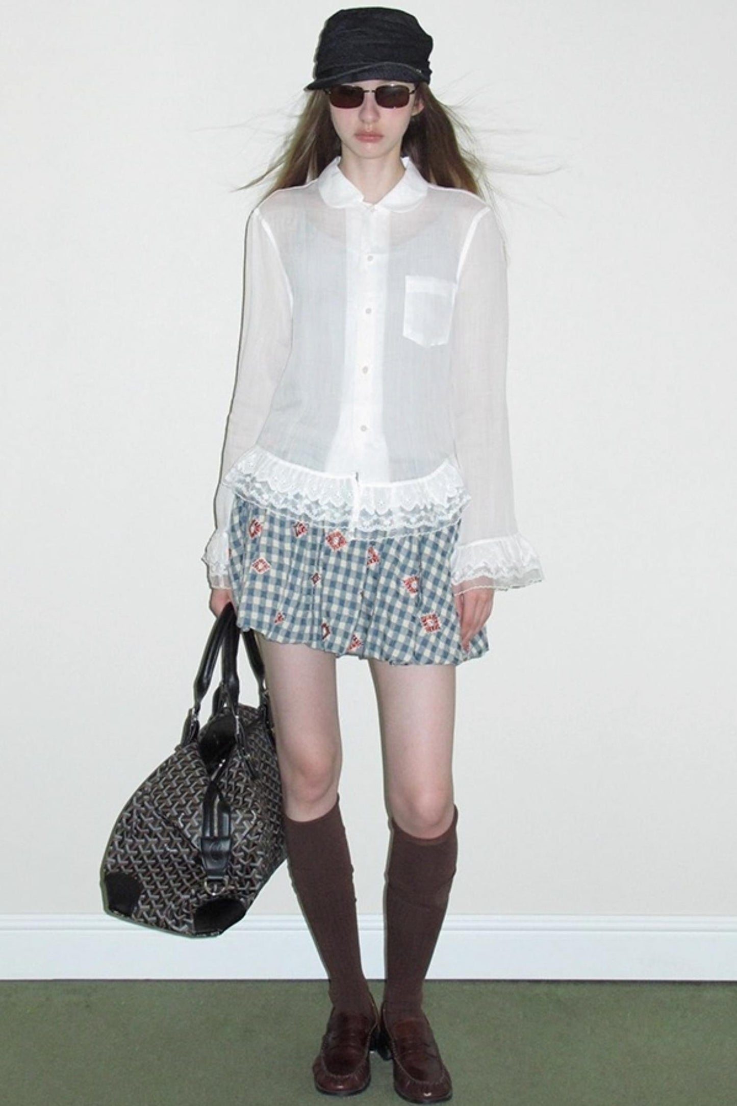 Vintage Doll Collar Lace White Shirt