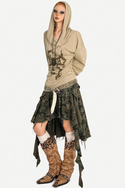 Autumn Camo Denim Skirt