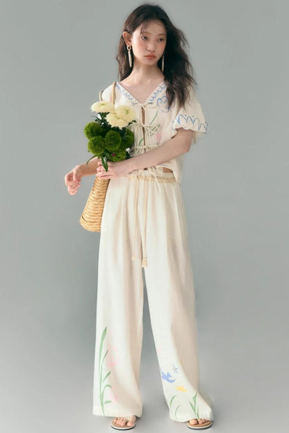 Morning Dew Tulip Tencel Linen Strappy Set-Up