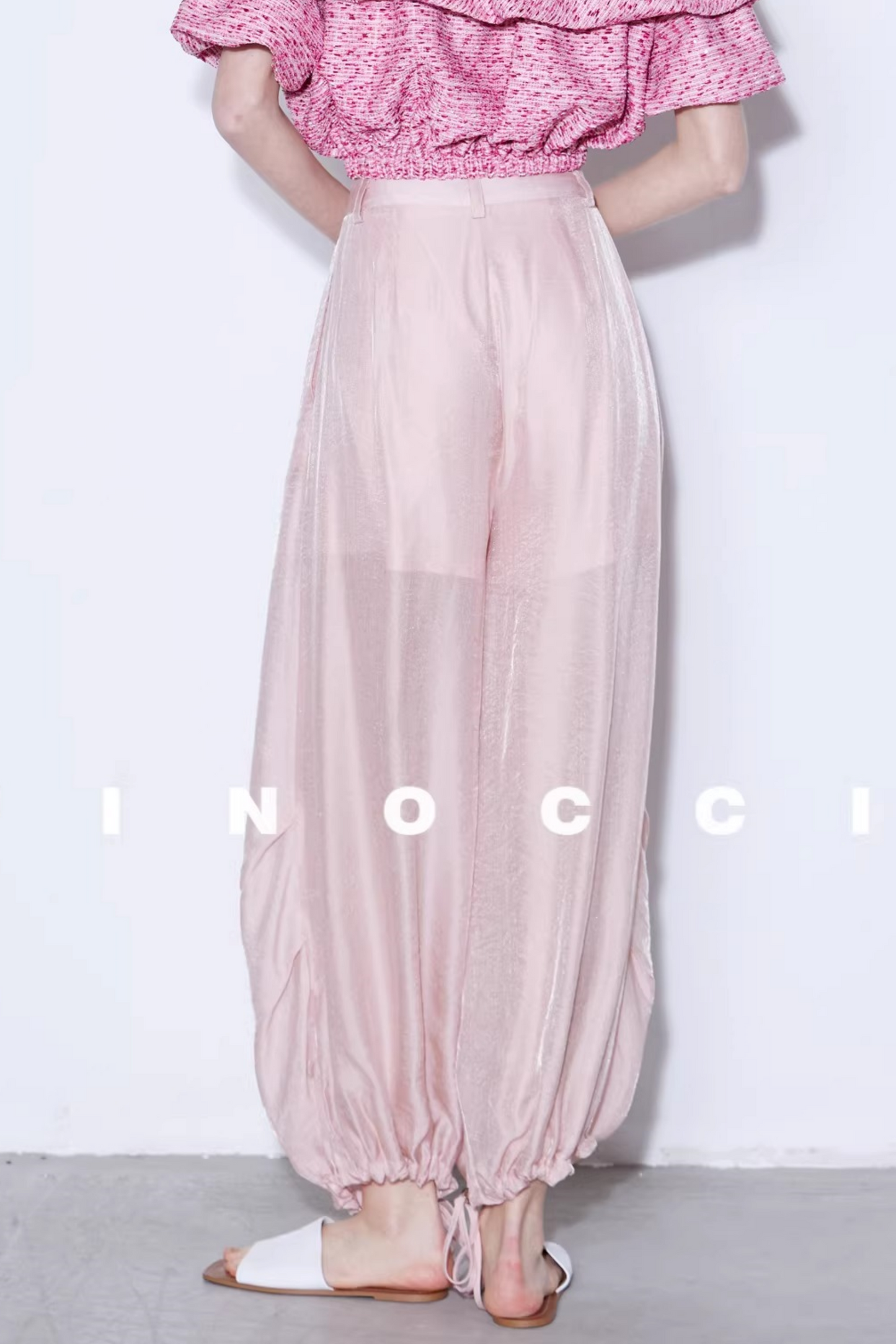 Mulberry Silk Shimmering Lantern Pants