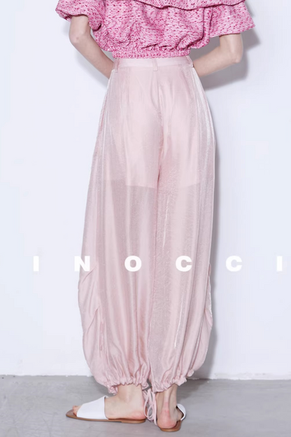 Mulberry Silk Shimmering Lantern Pants